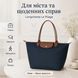Сумка-тоут Longchamp Le Pliage синя розмір L - велика жіноча сумка з коричневими ручками для міста роботи і подорожей nt871 фото 3
