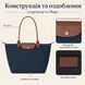 Сумка-тоут Longchamp Le Pliage синя розмір L - велика жіноча сумка з коричневими ручками для міста роботи і подорожей nt871 фото 5