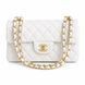 Жіноча сумка через плече біла Chanel 31 &times; 19 см стьобана з клапаном, ланцюговим ременем і металевою застібкою se73 фото 5