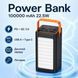 Павербанк Power Bank 100000 mAh 22.5W чорний - зовнішній акумулятор Fast Charge PD QC 3.0 з дисплеєм, USB і Type-C nt899 фото 2